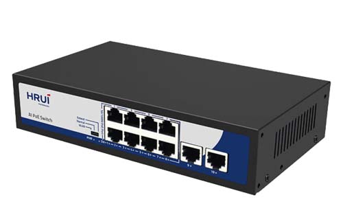 سویچ 8پورت POE برند HRUI مدل HR900-AF82N